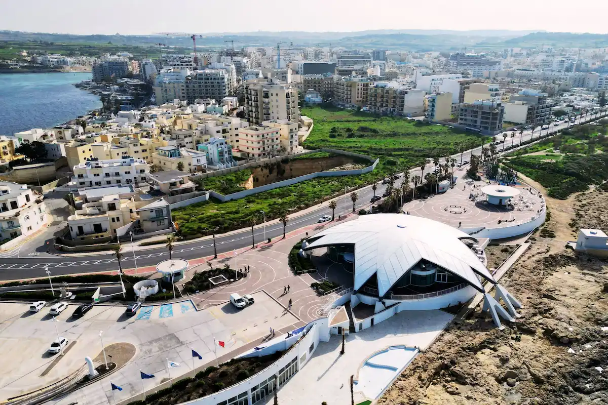 St Paul’s Bay and Bugibba on the northern coast of Malta, a popular hotel area located around 40 minutes from Malta Airport