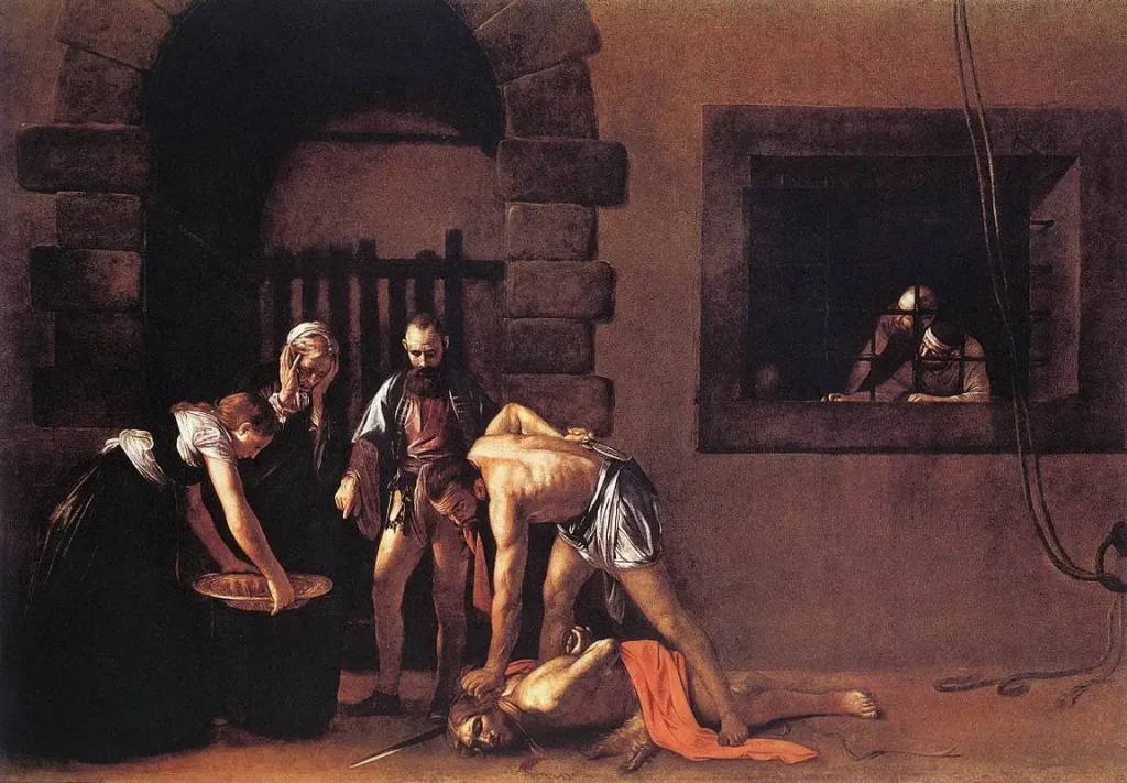 Michelangelo Merisi da Caravaggio, The Beheading of Saint John the Baptist (1608), depicting the execution scene commissioned for the Order of St John in Malta.